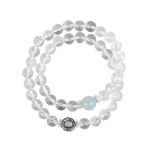 Natural White Crystal Double-Strand Bracelet - Image 1
