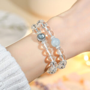 Natural White Crystal Double-Strand Bracelet - Image 3